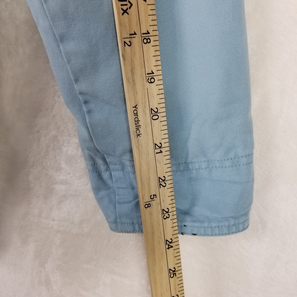 LL Bean Barn Coat Womens Medium Blue Sherpa Lined Canvas Field Jacket 0BGX7 - Picture 8 of 9